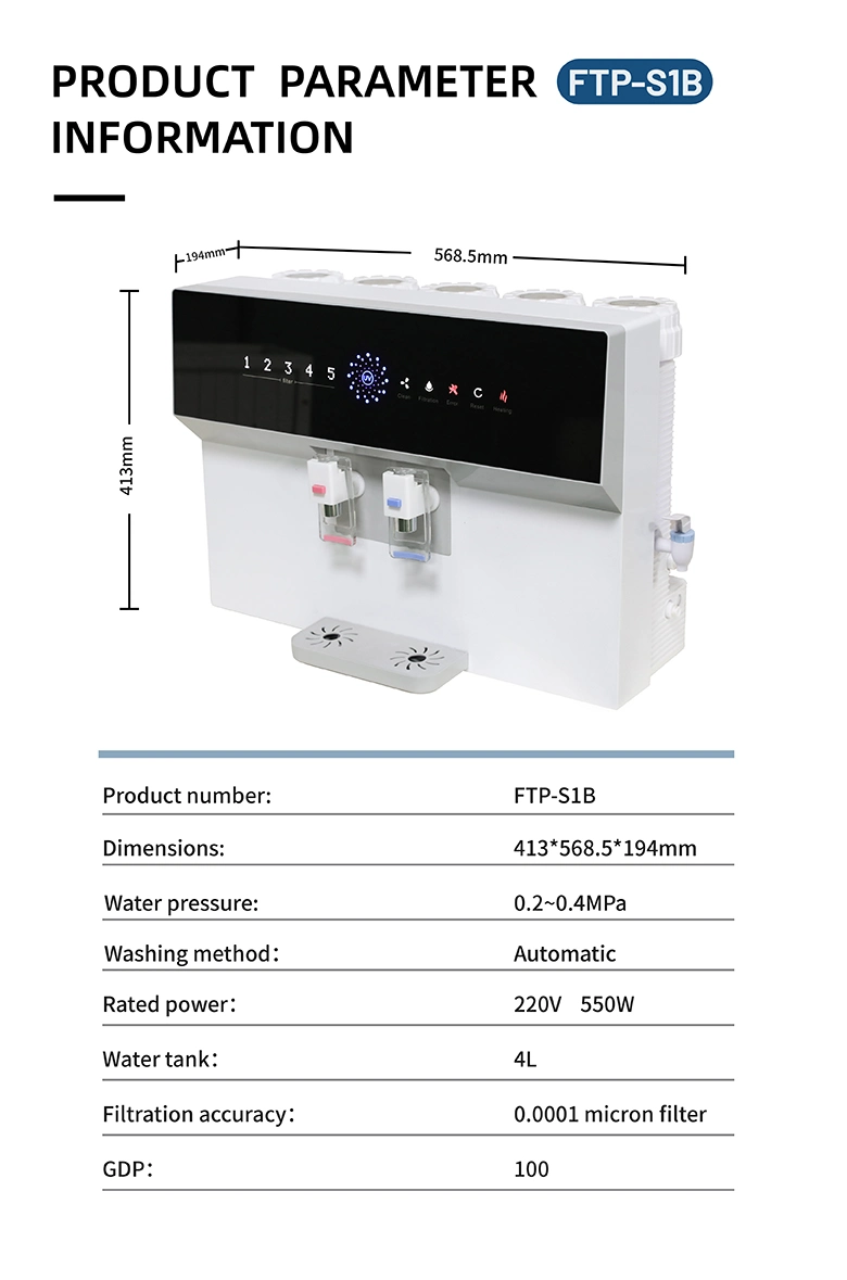 Direct Flow Desktop RO Dispenser Heating Function Reverse Osmosis Water Purifier System