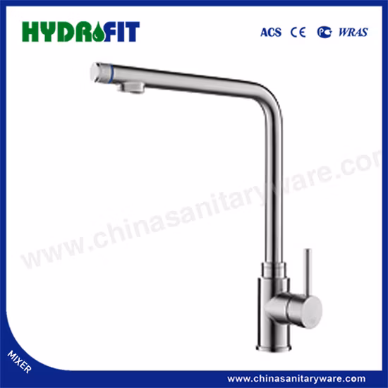 Grifo de agua pura de doble manija, grifo de cocina de agua potable de acero inoxidable 304 (FT1410)